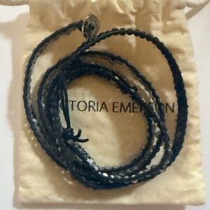 Victoria Emerson Wrap Bracelet Multi Colored Beads Black,Gray,Clear,White,Silver